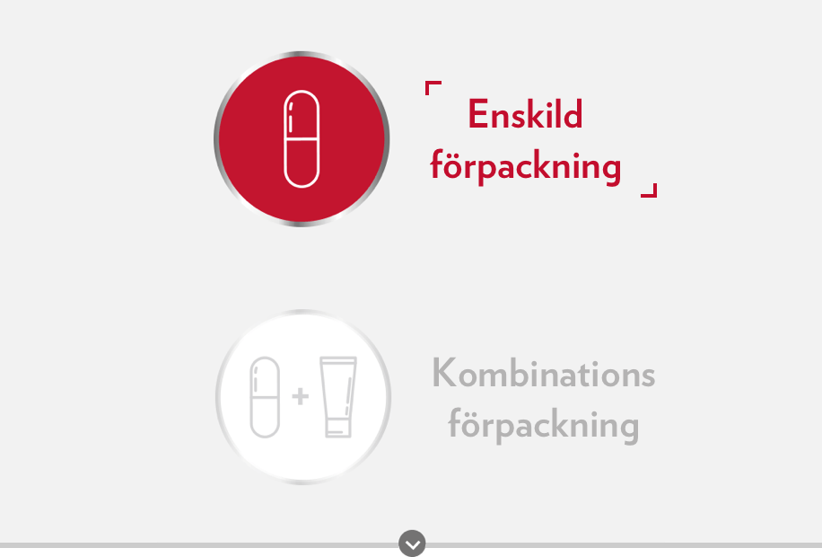 Canesten behandling i enskild förpackning med kapsel ikon och Canesten kombinationsförpackning med kapsel- och kräm ikon
