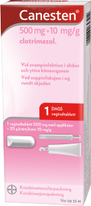 Canesten vaginaltablett 1-dags kombinationsförpackning